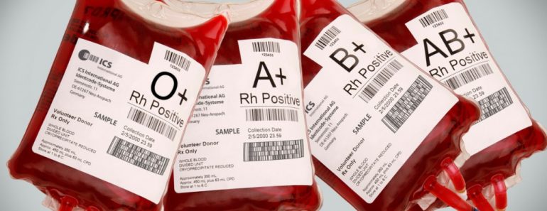 different blood group bags