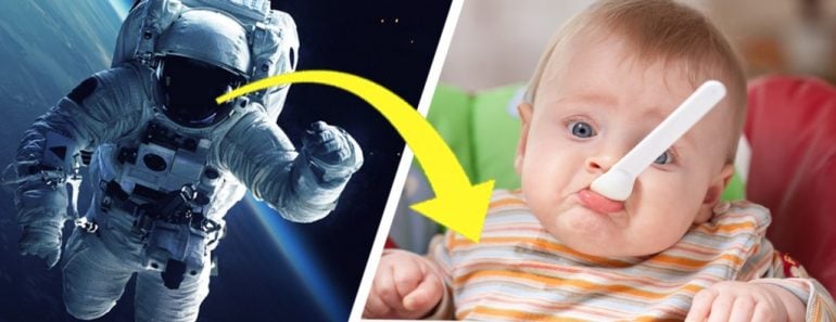 space walk and baby eating