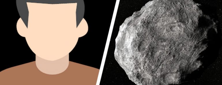 man and asteroid