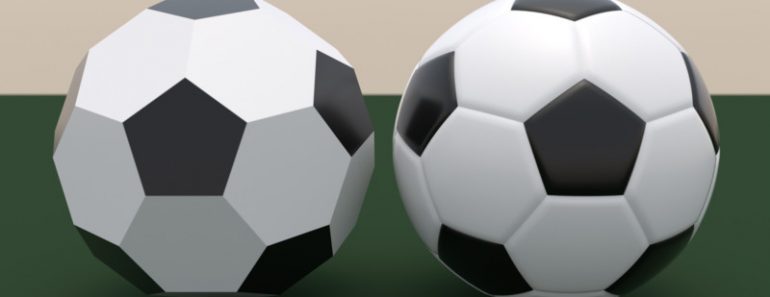 Comparison of truncated icosahedron and soccer ball