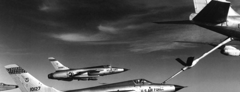 Fighters,Refuel,Over,Vietnam.,Us,Air,Force,F-105,Thunderchiefs,Refuel